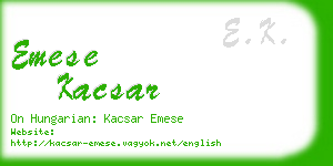 emese kacsar business card